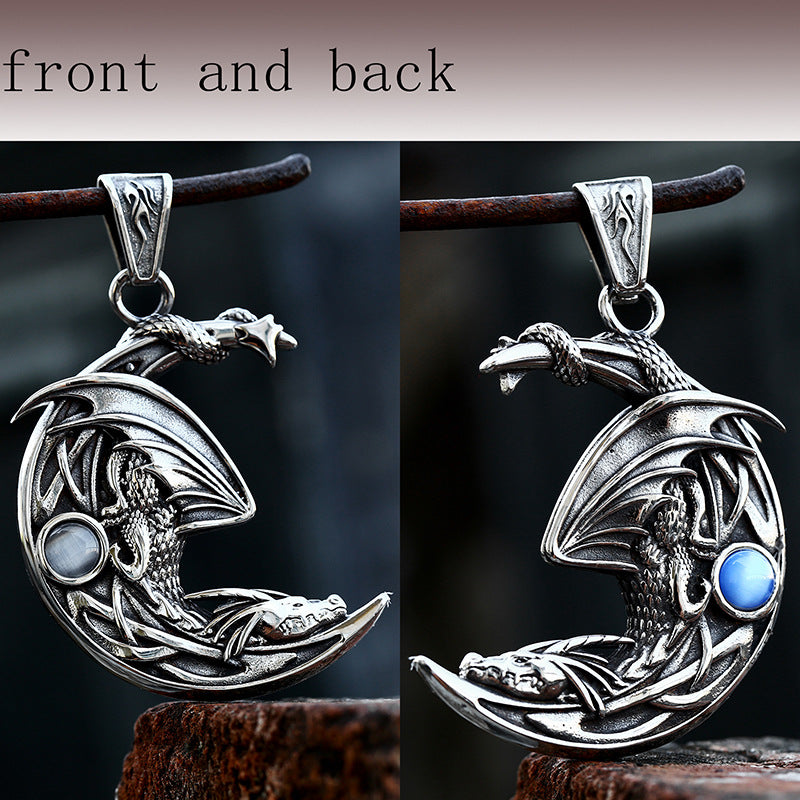 Stainless Steel Pendant – Pterosaur Satan Pendant. Necklace