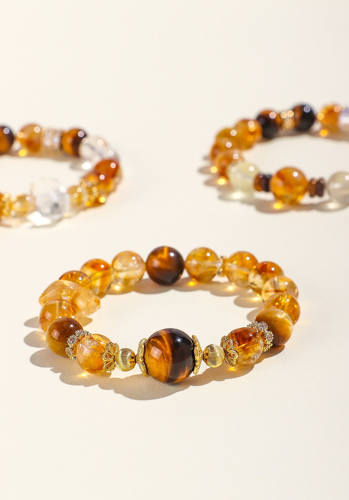 Planderful Fortune's Favor Bracelet – Natural Tiger's Eye and Citrine Gemstones