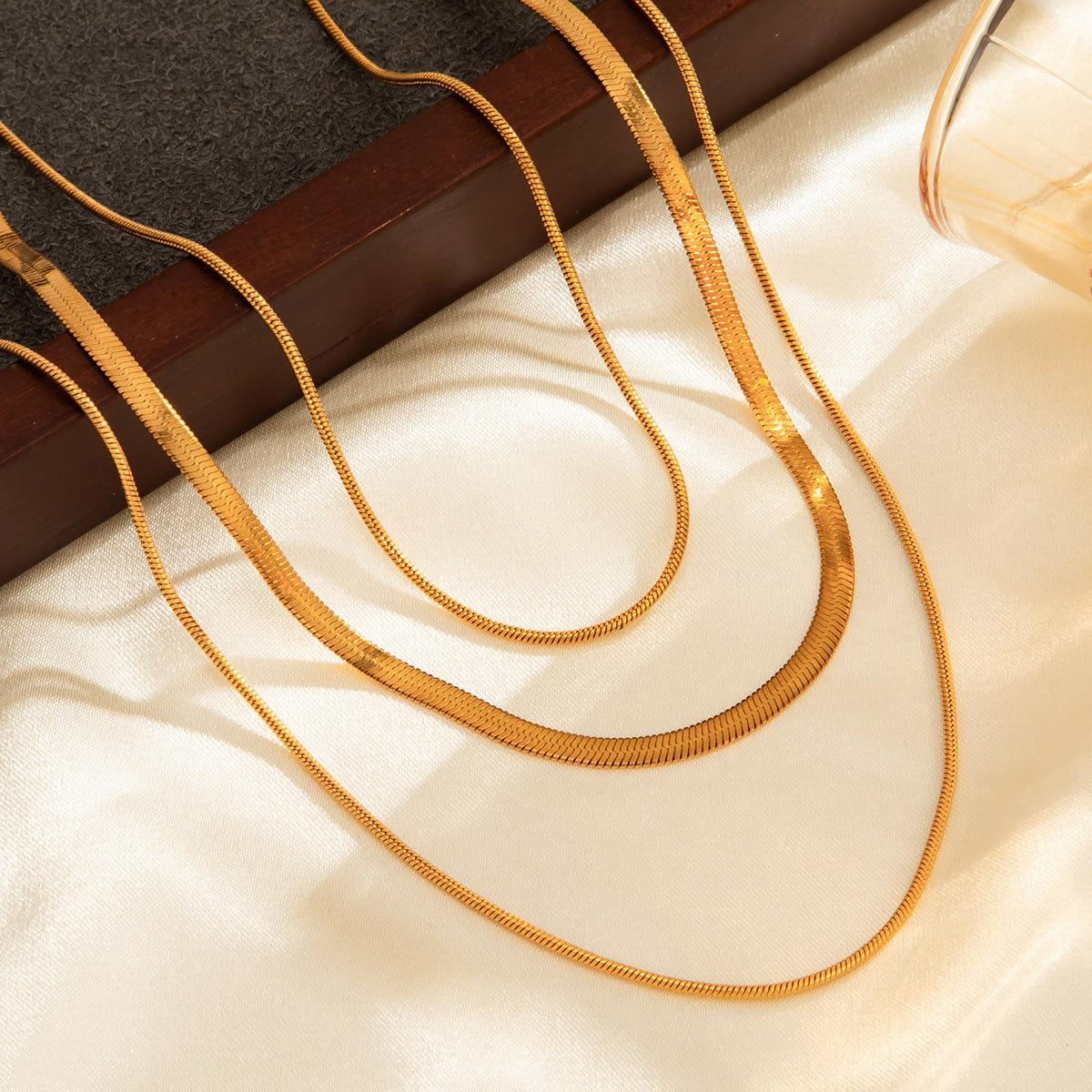 Cool Style Snake Bone Chain Necklace Cross Layered Necklace