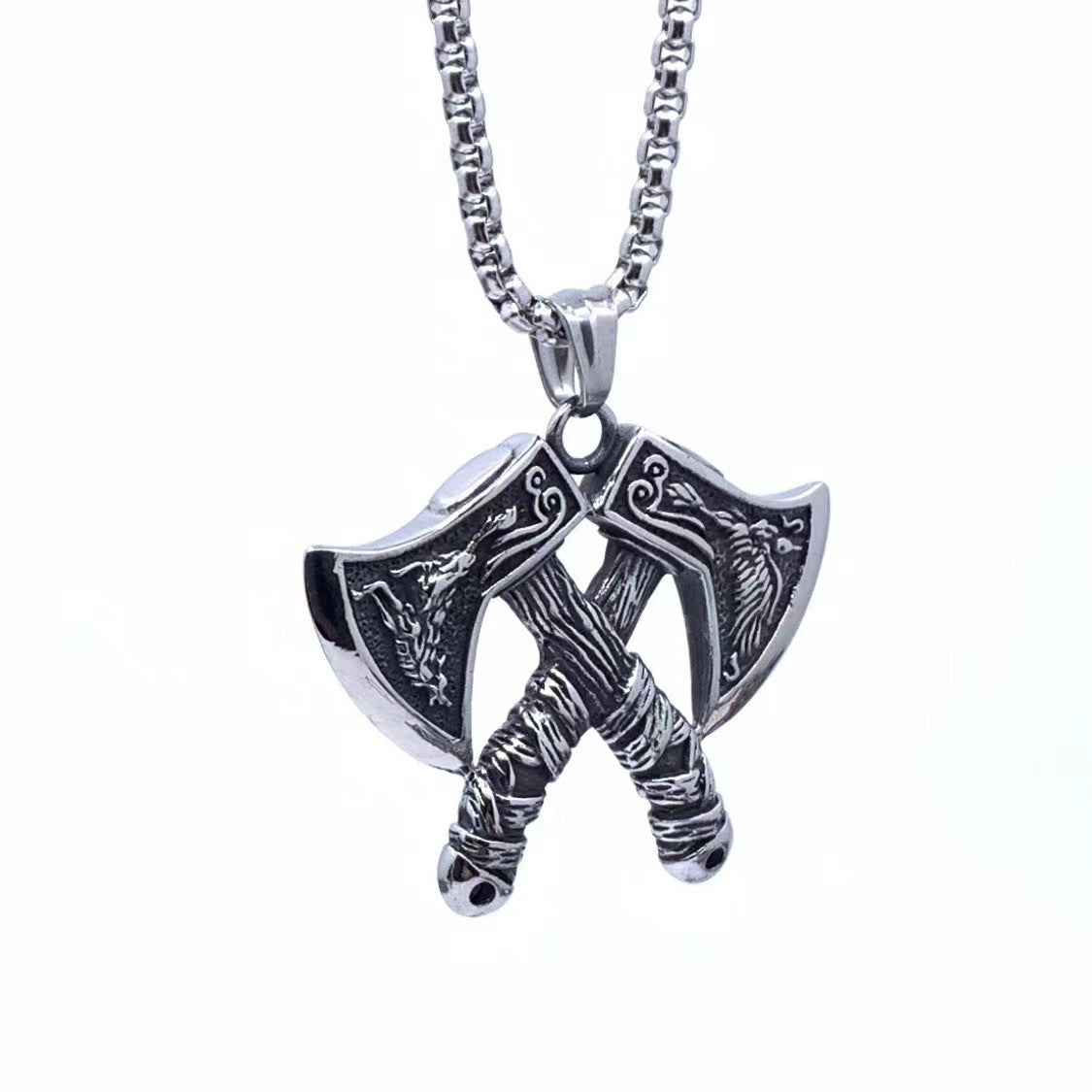 Planderful Viking Odin Axe Shield Pendant Titanium For Men