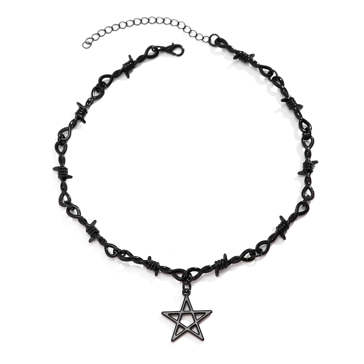 European and American Cross-border Five-pointed Star Spice Girl Collarbone Necklace | Subculture Thorn Personality Sweet and Cool Joker Necklace