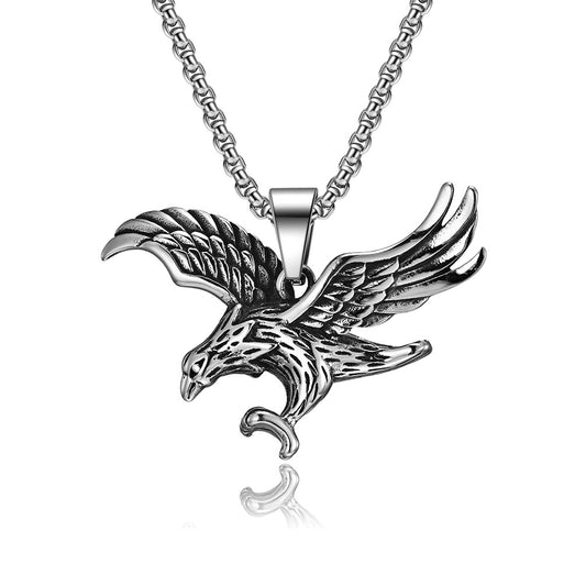 European And American Retro Style Stainless Steel Eagle Necklace