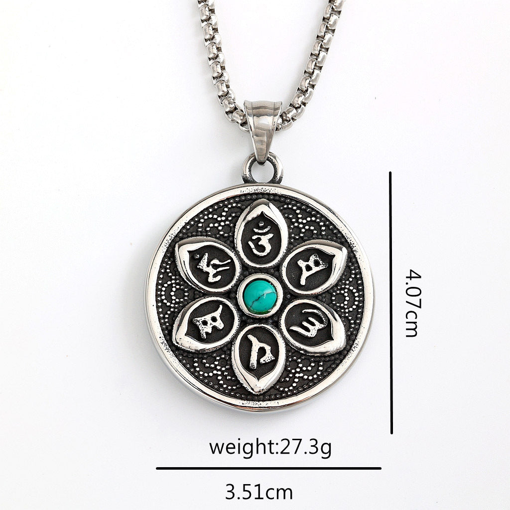 Vintage Stainless Steel Pendant Necklace