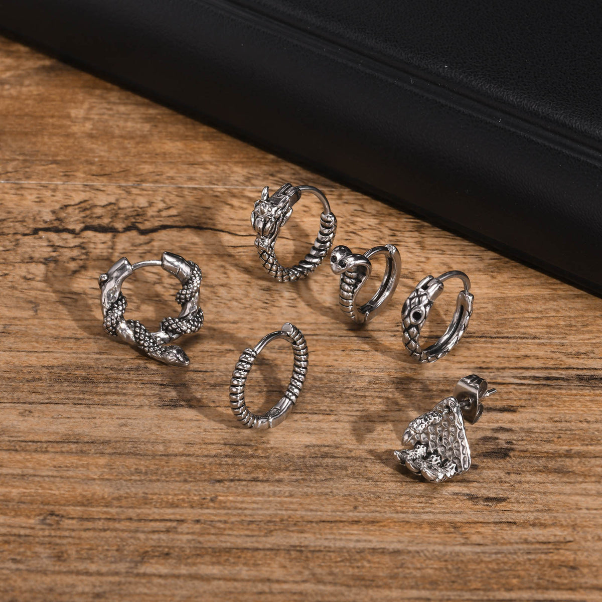 Stainless Steel Snake Vintage Earrings
