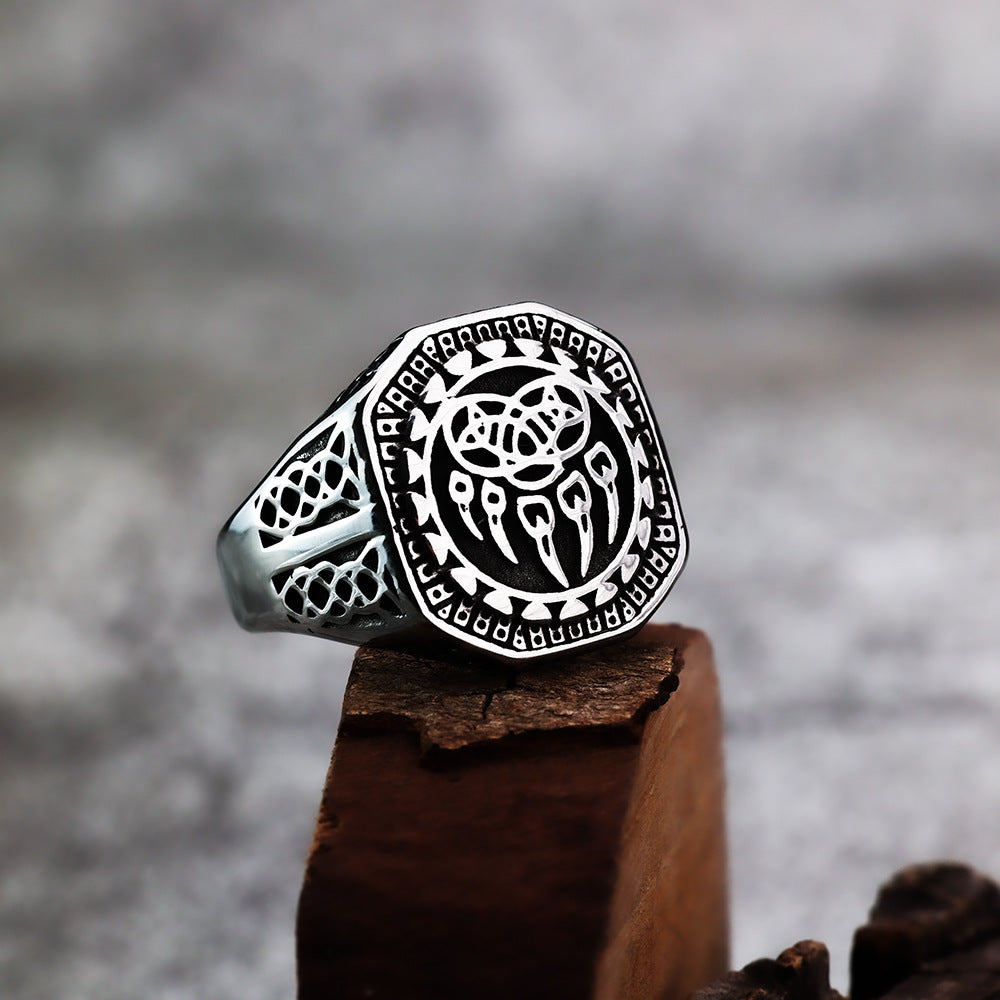 Nordic Viking Ring Celtic Bear Claw Men's Titanium Steel Jewelry