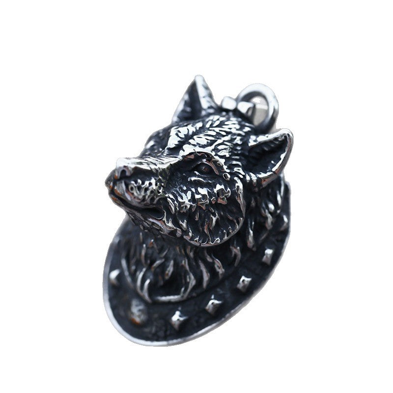 Viking Wolf Head Stainless Steel Pendant – Titanium Steel Pendant Necklace
