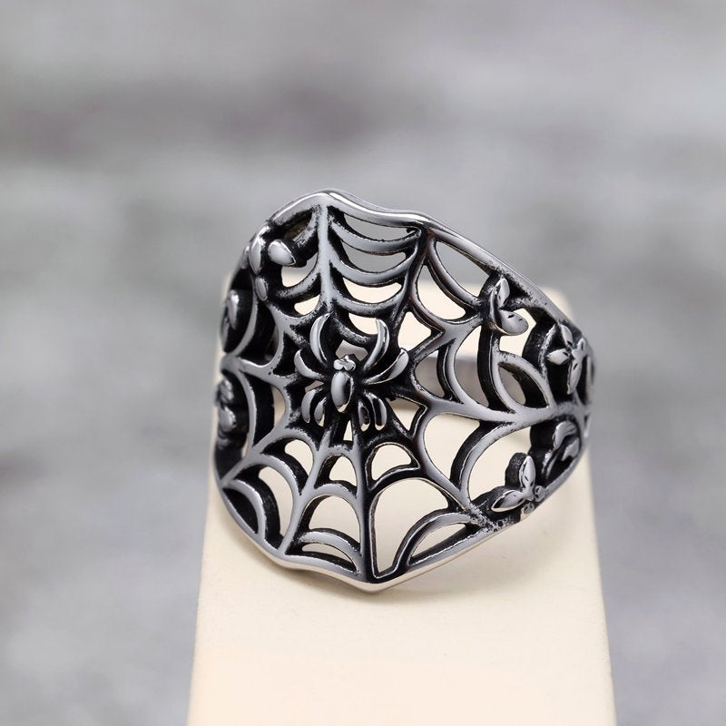 Vintage Spider Stainless Steel Men's Ring