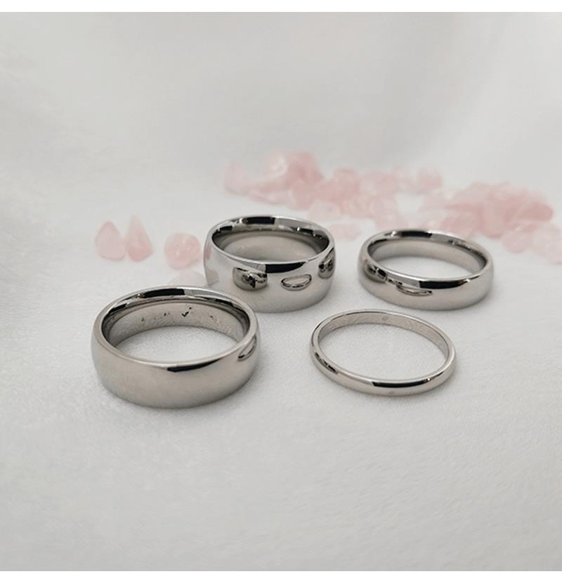 Ring Jewelry Stainless Steel Bare Ring 8MM Plain Men’s Accessories