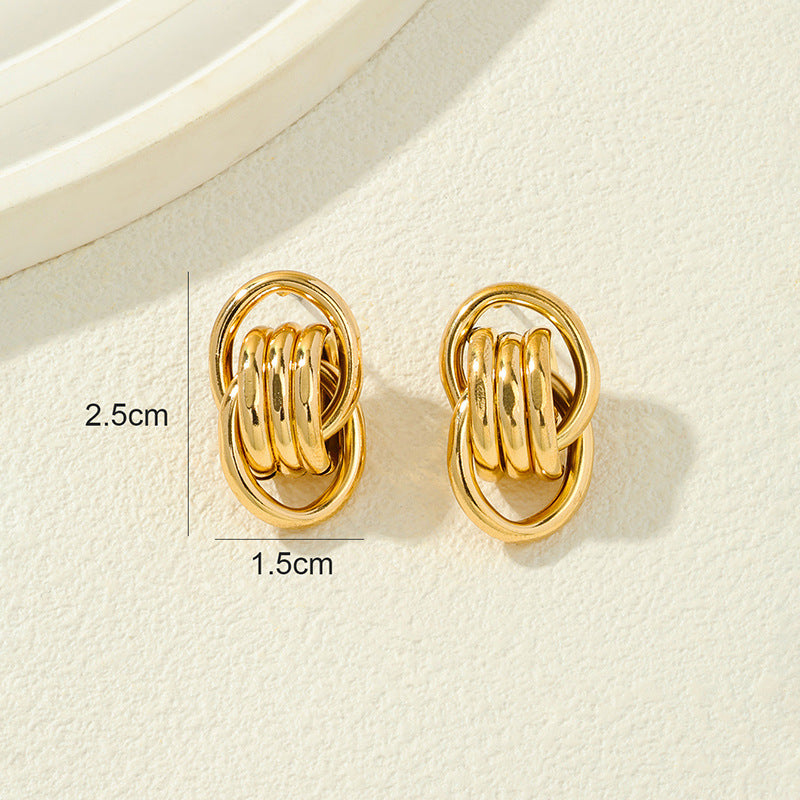 Stylish Vienna Verve Metal Earrings with Studs - Wholesale Jewelry for Women