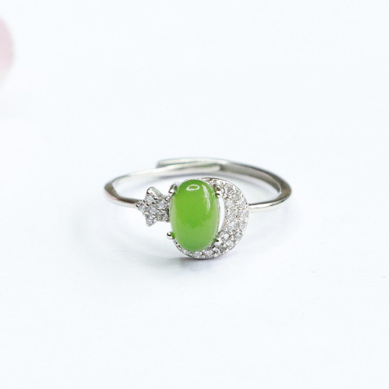 Hetian Jasper Stars & Moon Ring