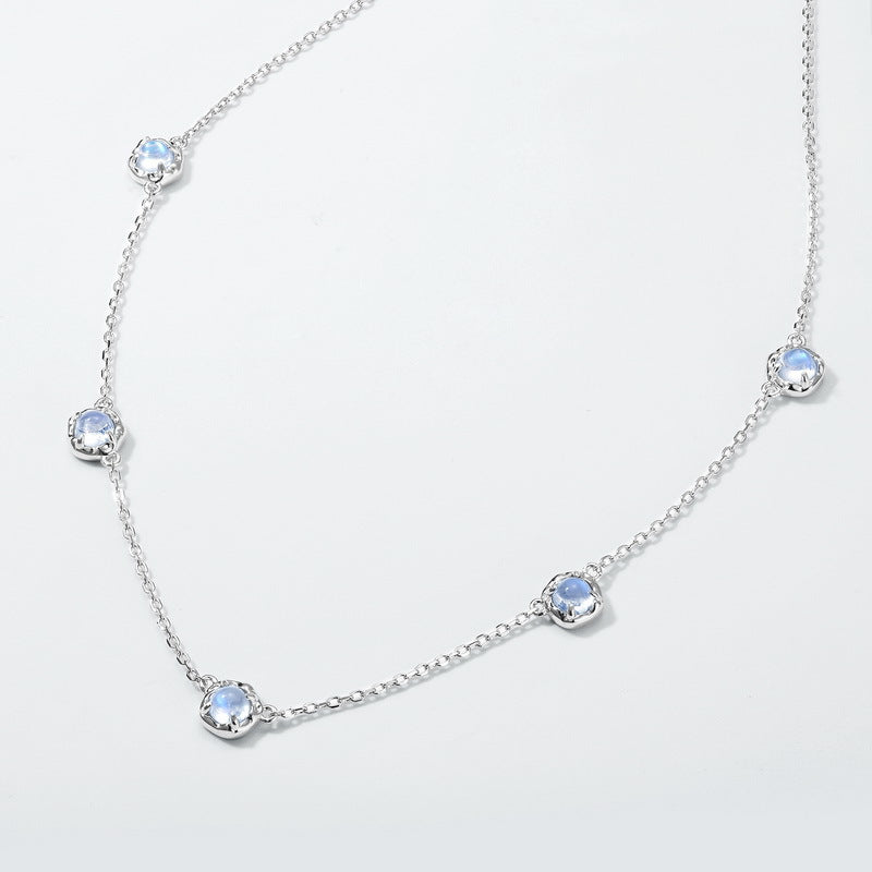 Planderful Blue Moonlight Necklace – Elegant Colorful Sterling Silver Design