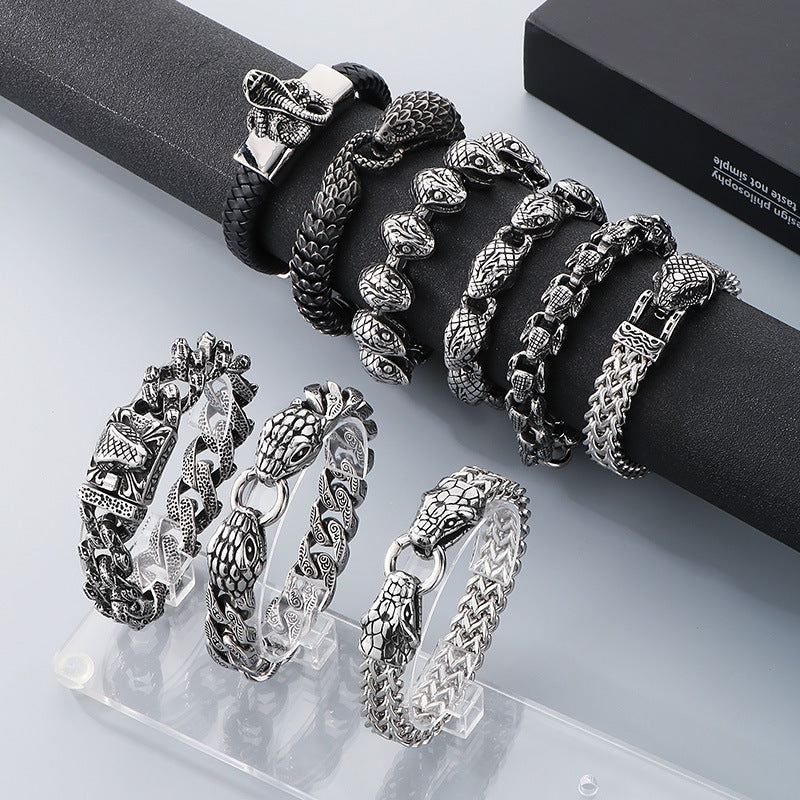 Rock Inlaid Zircon Snake Element Series – Snake Head Bracelet