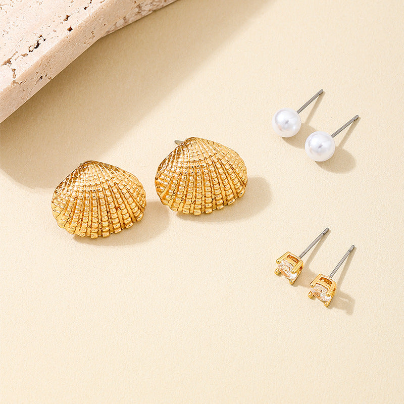 Planderful Vienna Verve Earrings – Ocean-Inspired Metal and Zircon Design