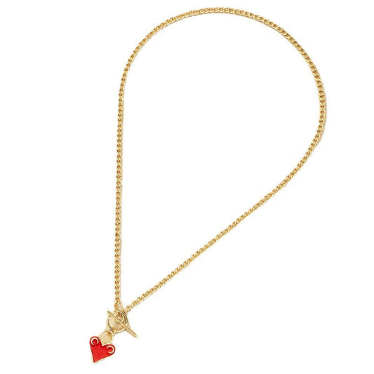 Trendy Glazed Love Pendant Clavicle Chain Necklace - Vienna Verve Collection