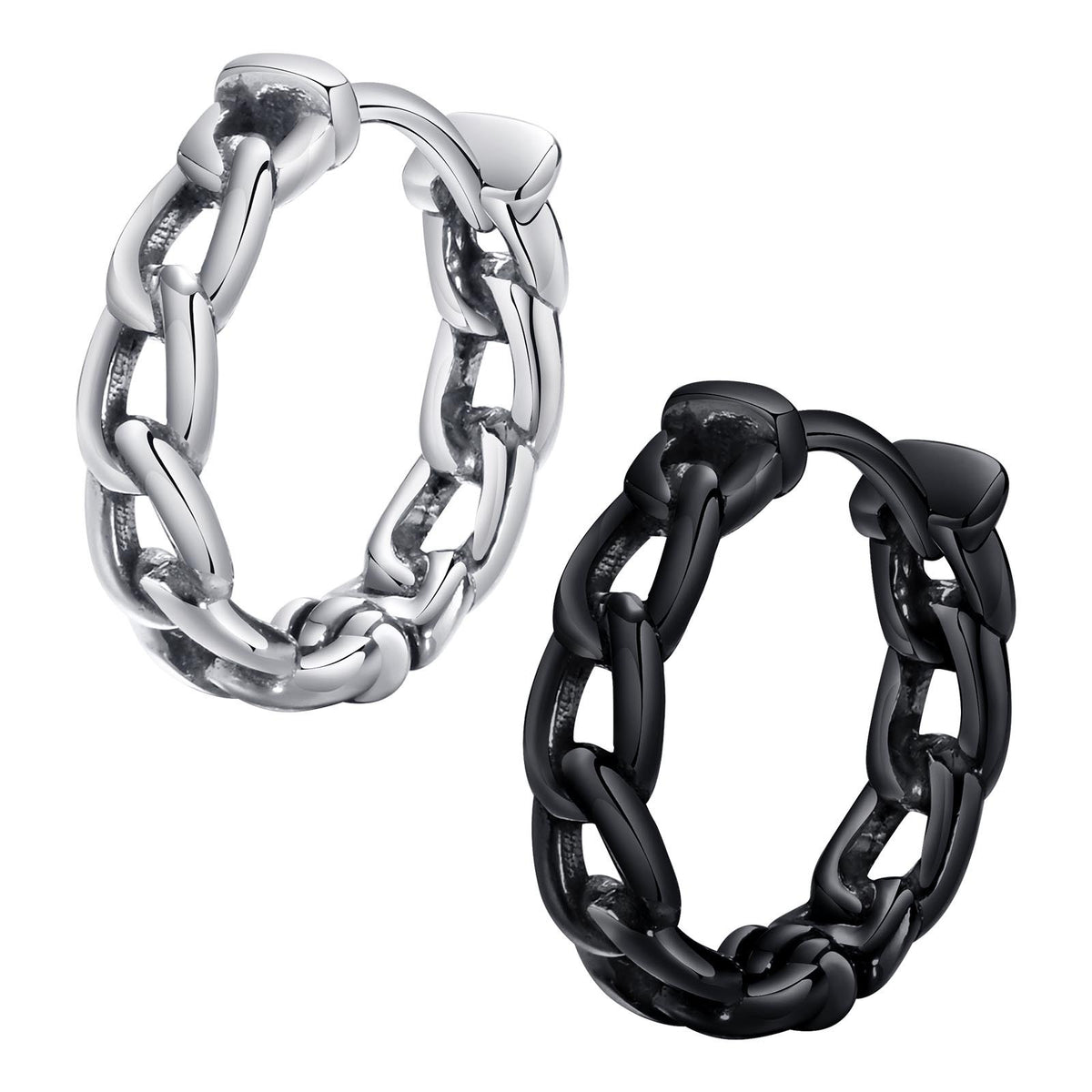 Stainless Steel Black Earrings