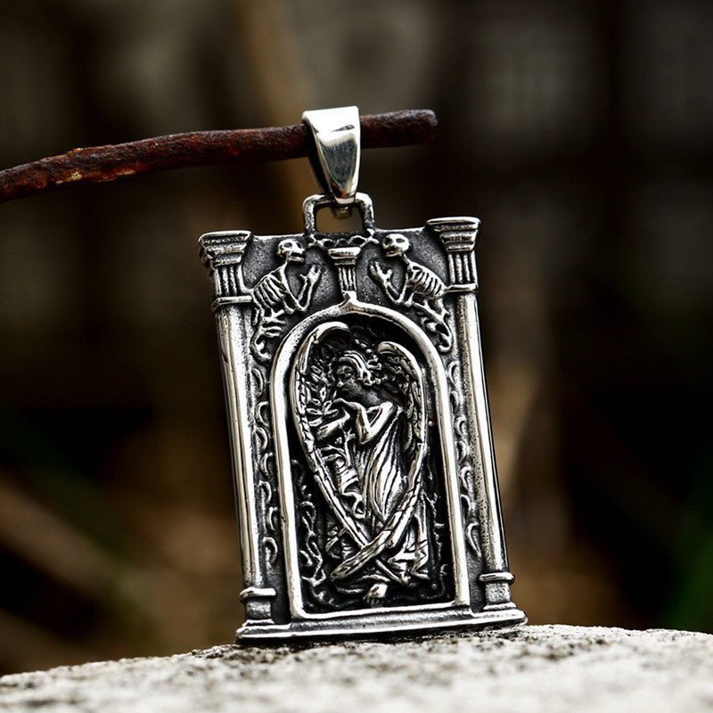Retro-Inspired Stainless Steel Titan Madonna Pendant for Men and Women - Wholesale Collection