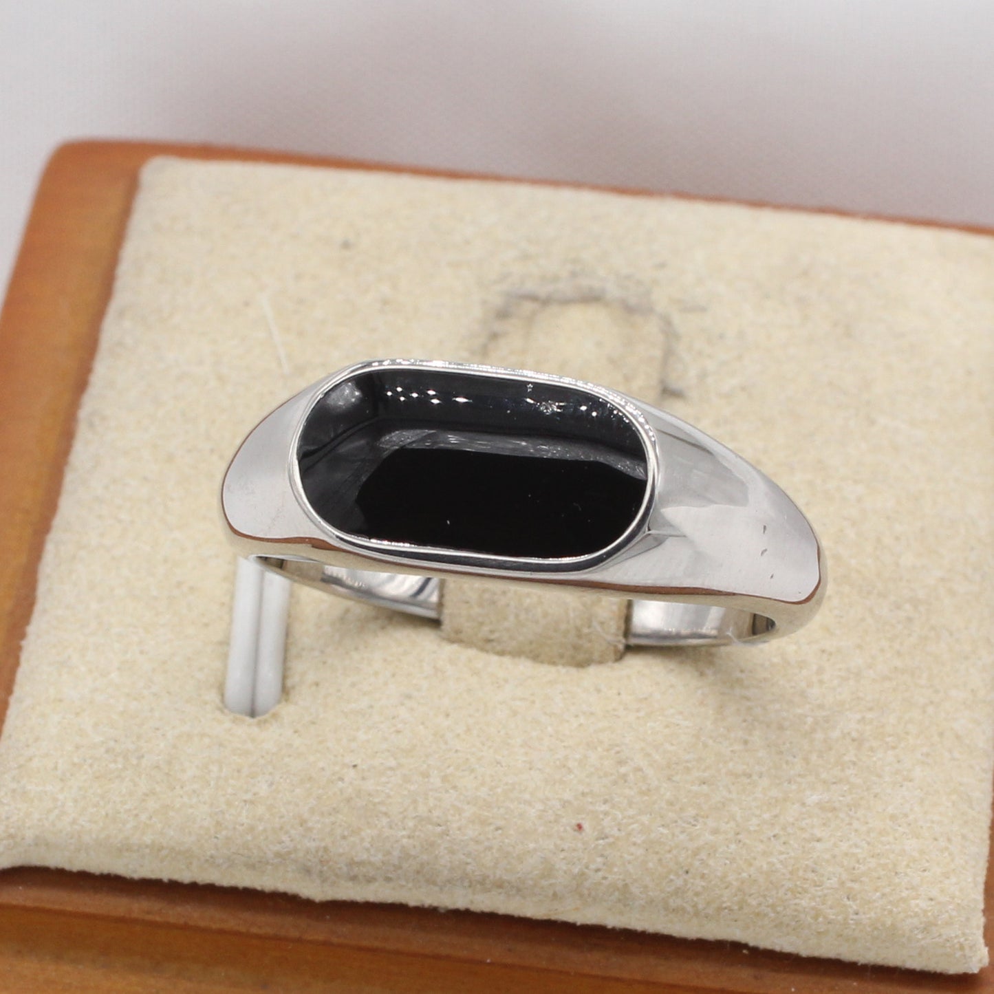 Planderful Jewelry Titanium Steel Ring With Epoxy Inlay INS Style For Everyday Wear