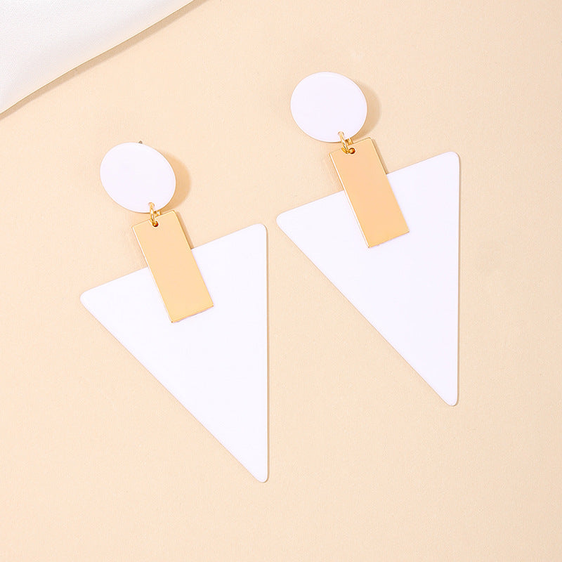 Exaggerated Acrylic Geometric Earrings in Unique European and American Style