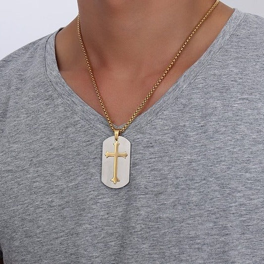 Jewelry 45MM Stainless Steel Cross Pendant for Men