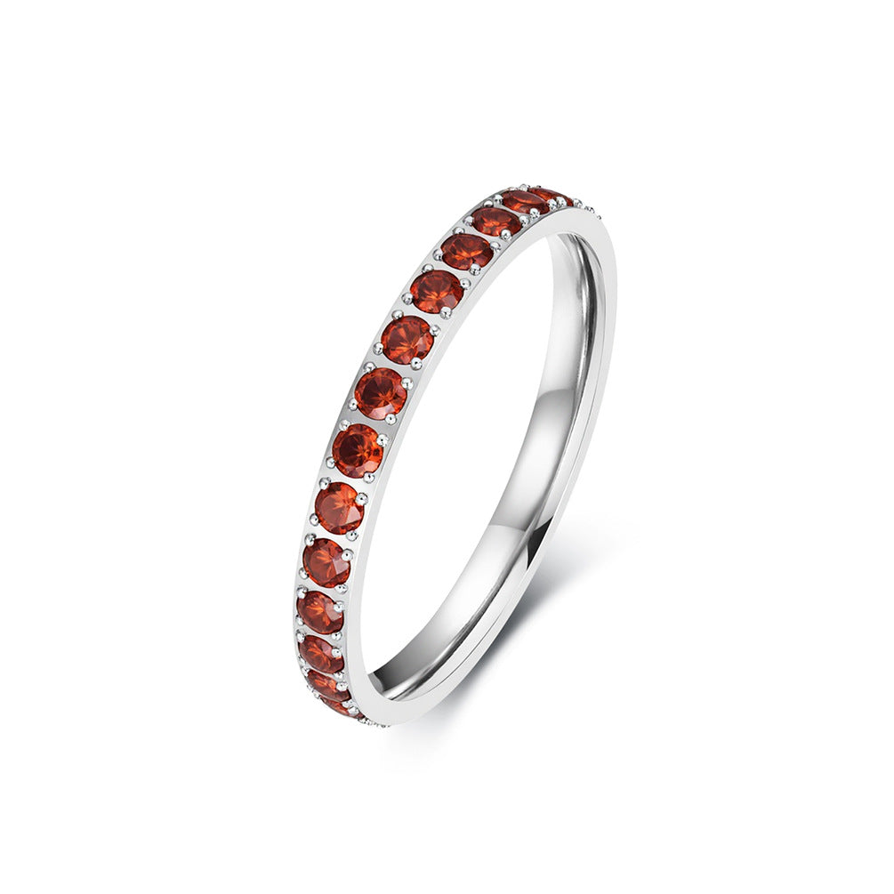 Planderful Stainless Steel Zircon Ring For Women Gypsy Star Inlaid Elegant Statement Everyday Genie