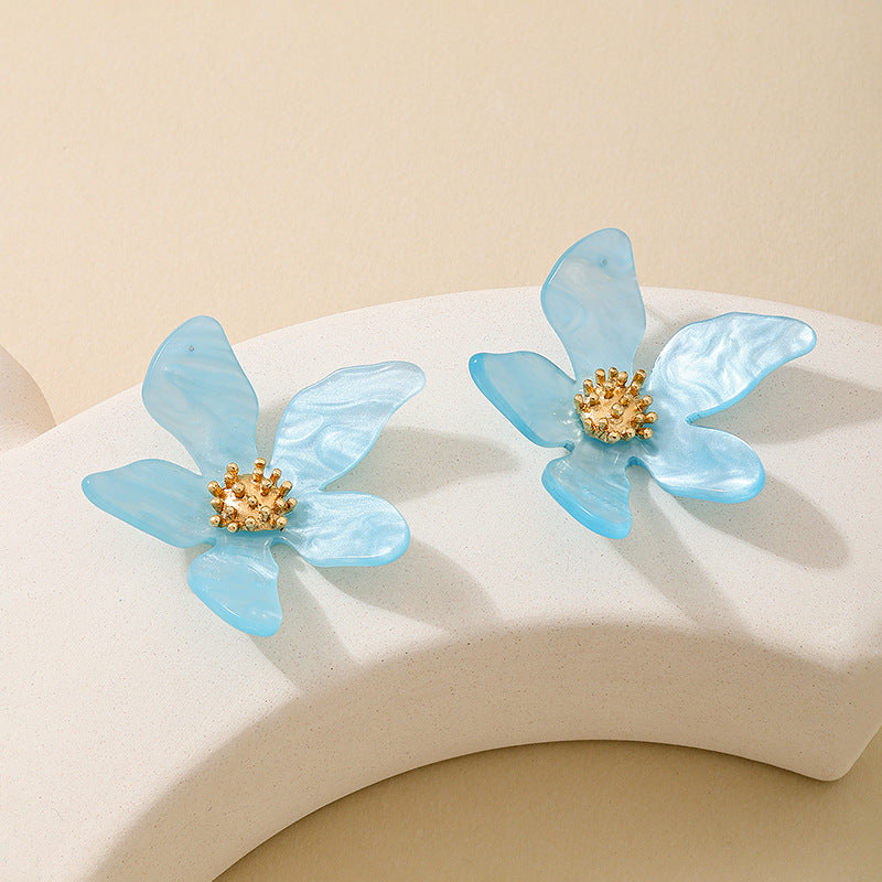 Planderful Vienna Verve Earrings – Fashionable Candy Color Acrylic Flowers