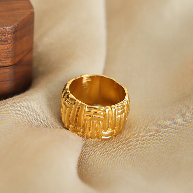 Medieval-inspired Luxury Gold-Plated Fashion Ring for Women