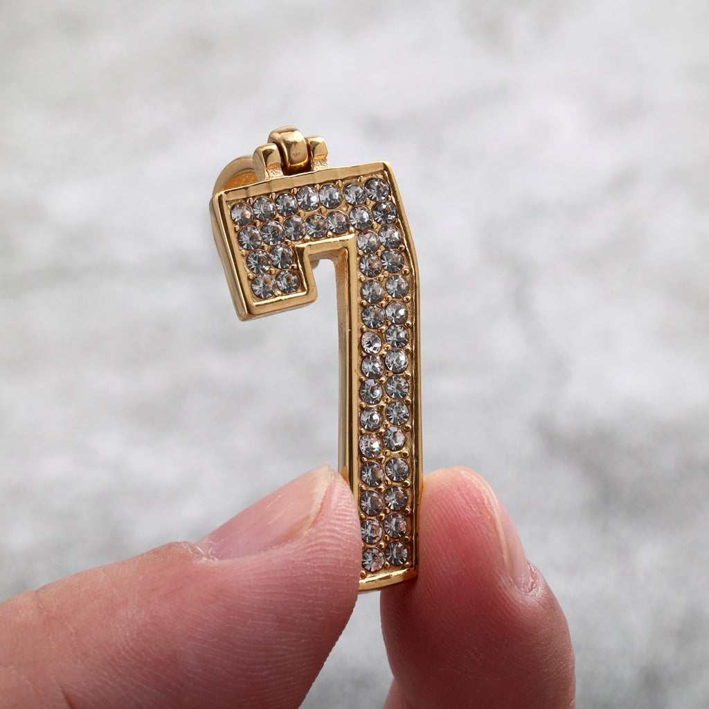 Single-Sided Zircon Stainless Steel Men's Pendant Necklace