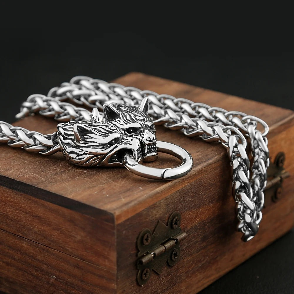 Punk Viking Wolf Stainless Steel Men's Pendant Necklace