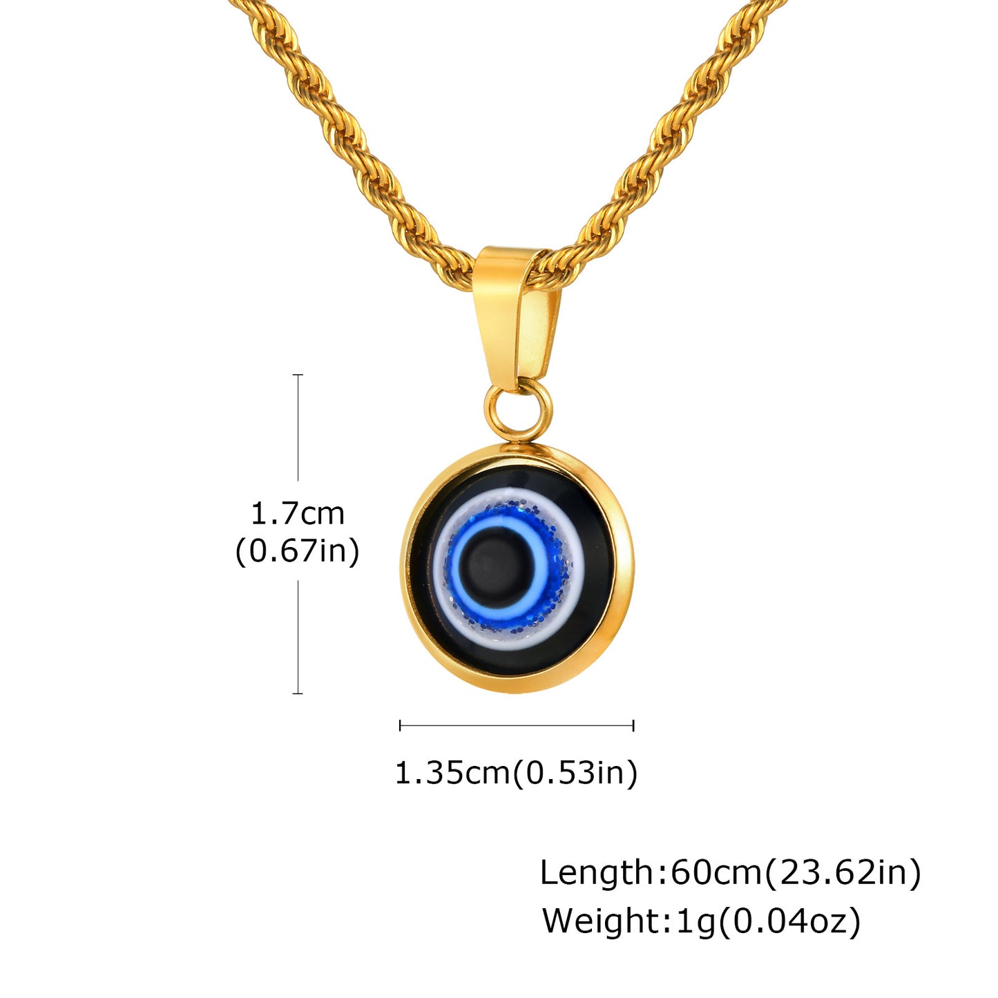 Planderful Stainless Steel Devils Eye Pendant For Men