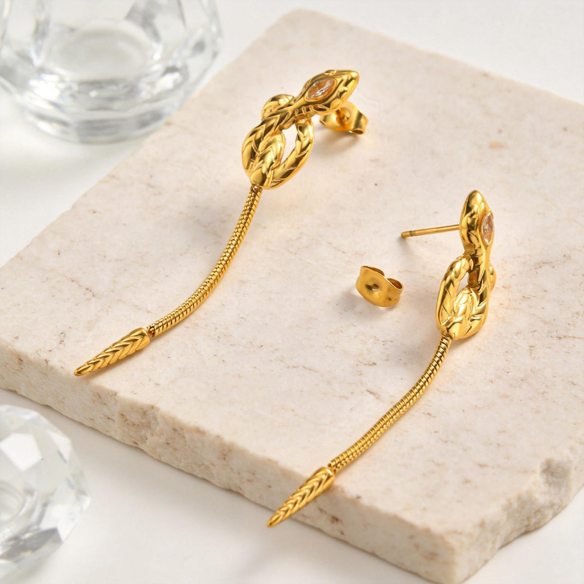 Modern Gold-Tone Stainless Steel Earrings