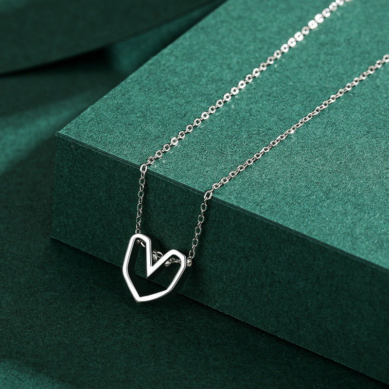 Everyday Genie S925 Sterling Silver Necklace - Japanese Style, Sweet and Trendy Love Collar Chain