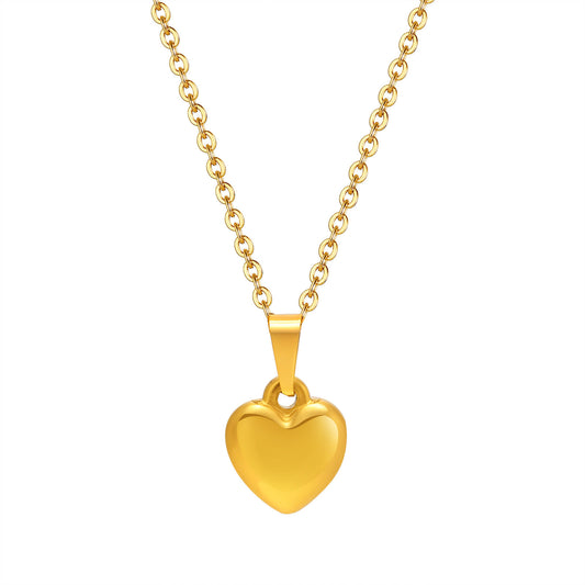 Love Necklace Stainless Steel Heart Necklace Gold Women