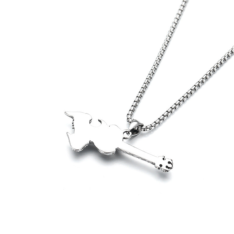 Stainless Steel Necklace - Statement Vintage Skull For Men