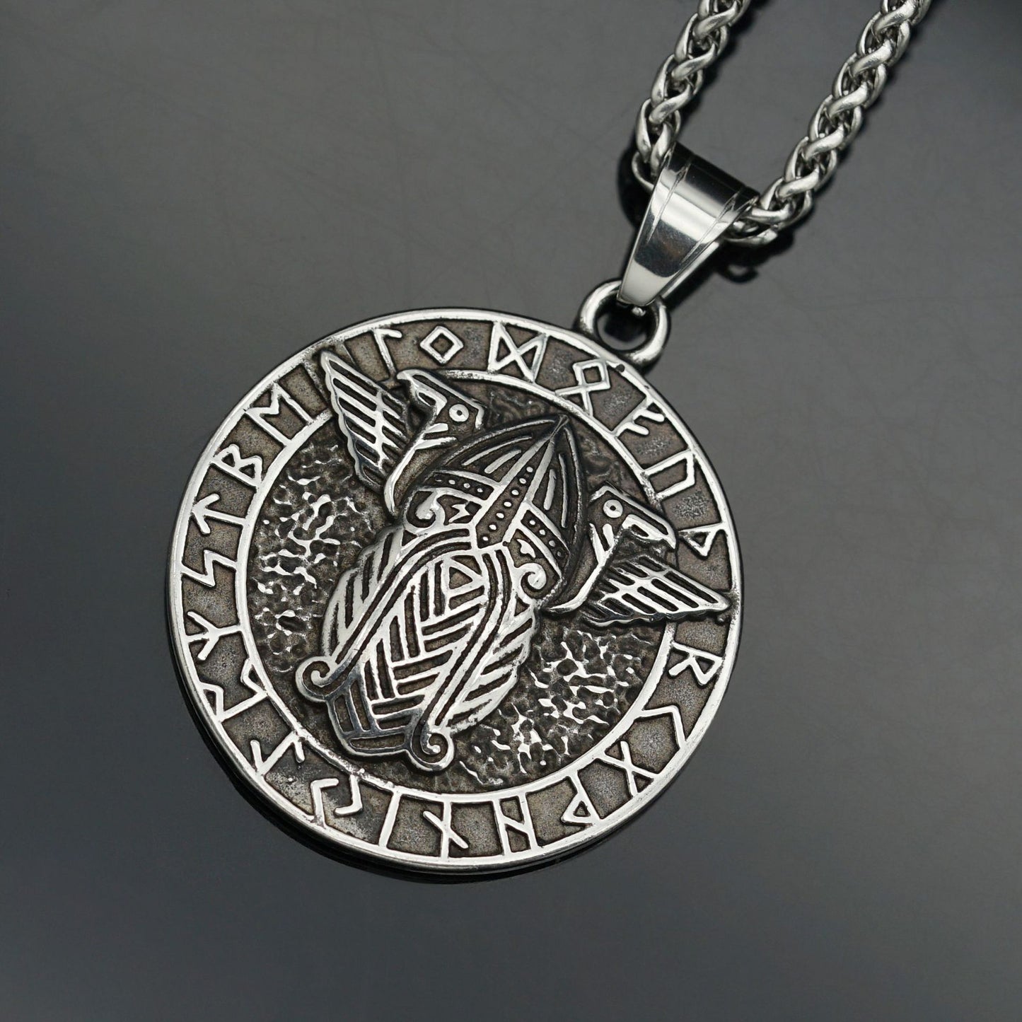 Steel Necklace – Statement Nordic Viking Thor Rune For Men