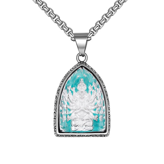 Stainless Steel Necklace – Vintage Zodiac Sign Pendant For Men With Luminous Amulets