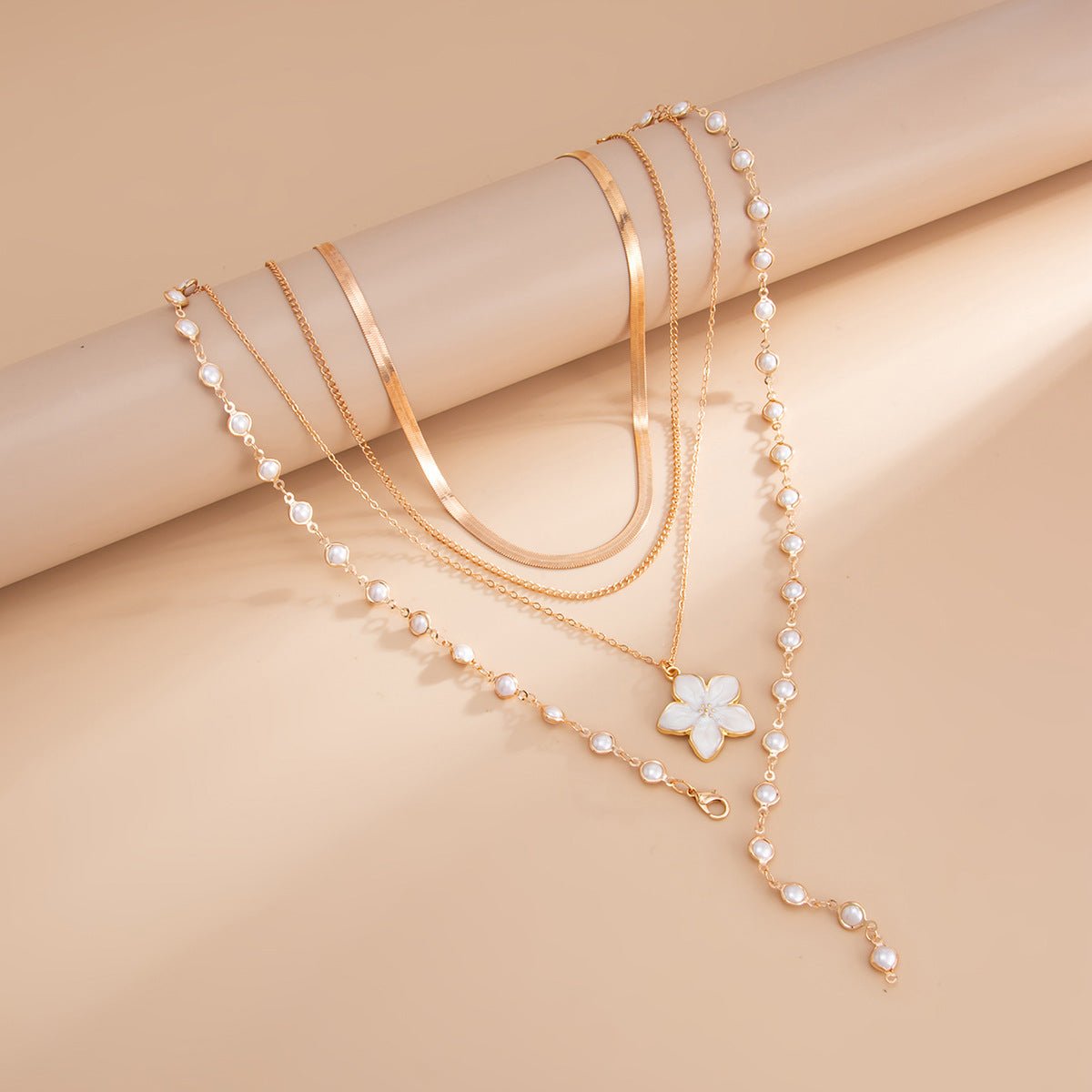 Light Luxury Oil Drip Flower Collarbone Holiday Y-Shaped Colored Zircon Fringed Necklace