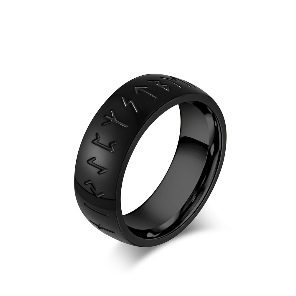 Planderful Viking Ring Luhn Rune Titanium Steel Band For Men Bold Neutral Style Everyday Genie
