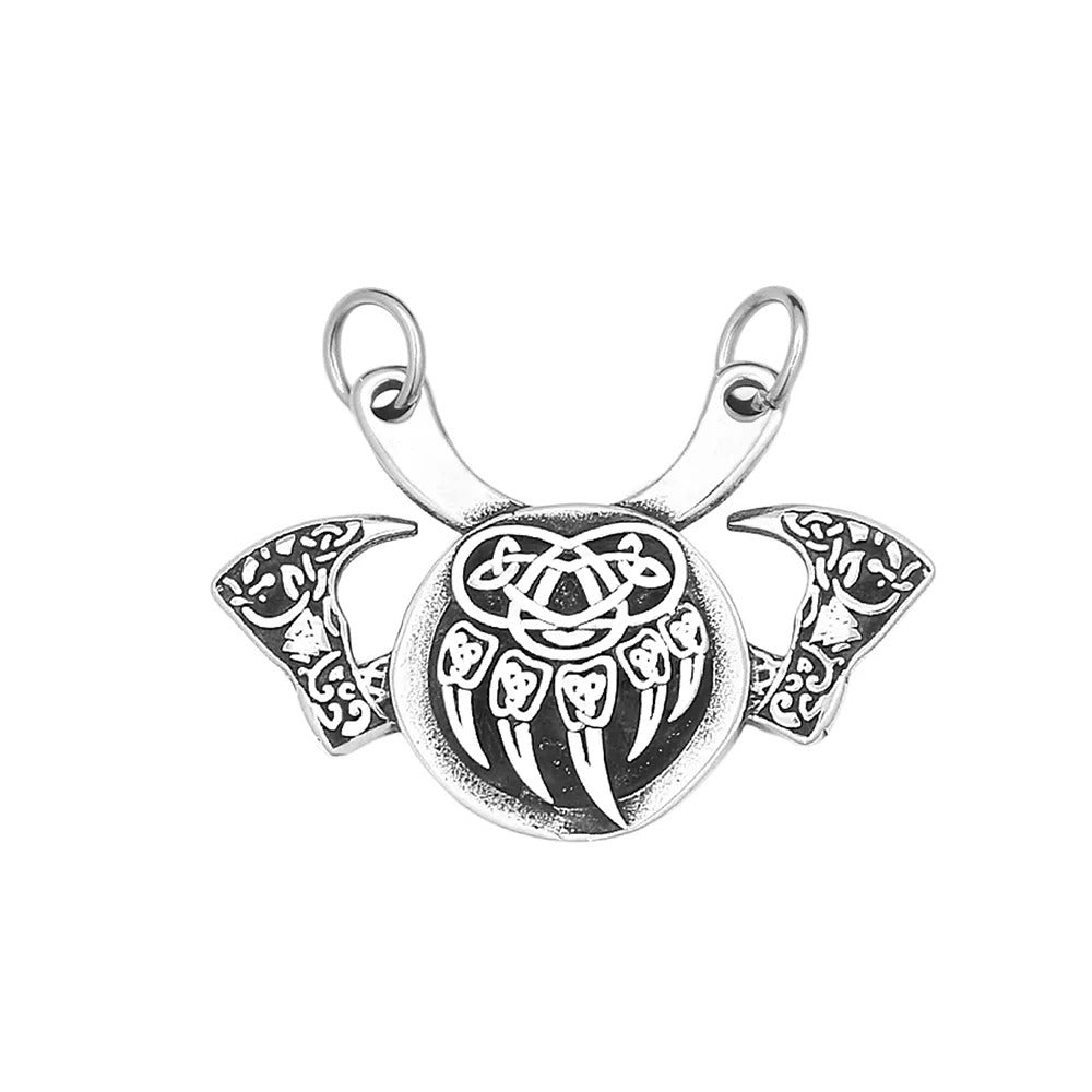 Celtic Viking Bat Stainless Steel Men's Pendant Necklace
