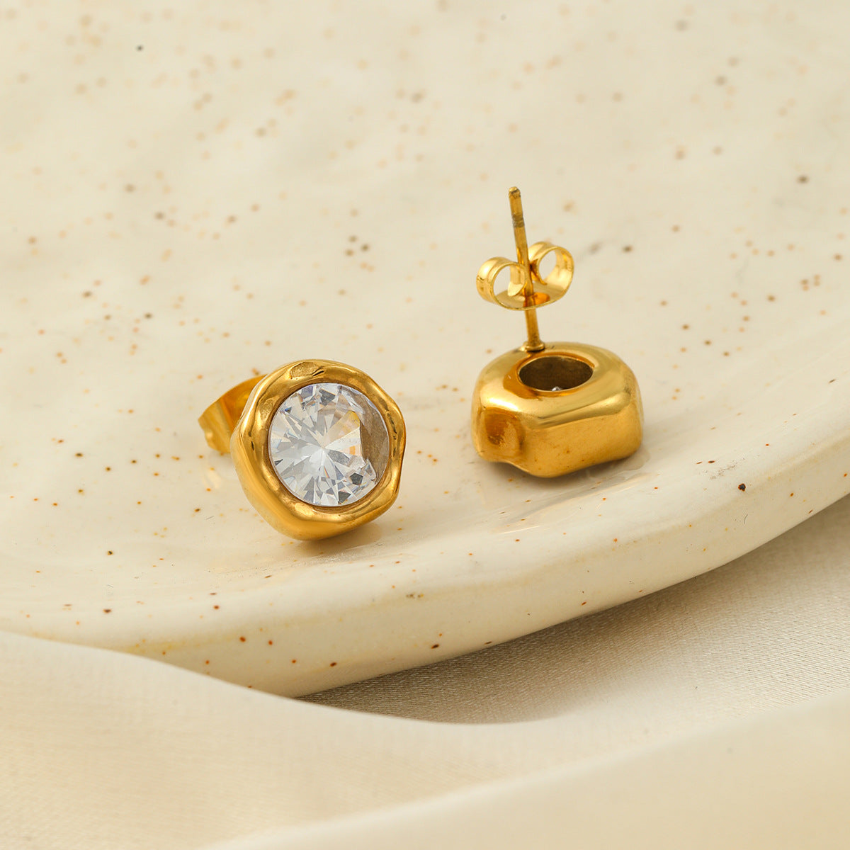 Planderful Vienna Verve Stainless Zircon Stud Earrings Women