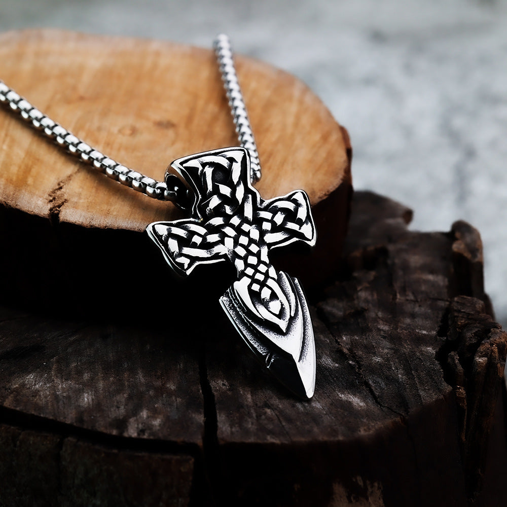 European And American Style Cross Celtic Knot Pendant Necklace