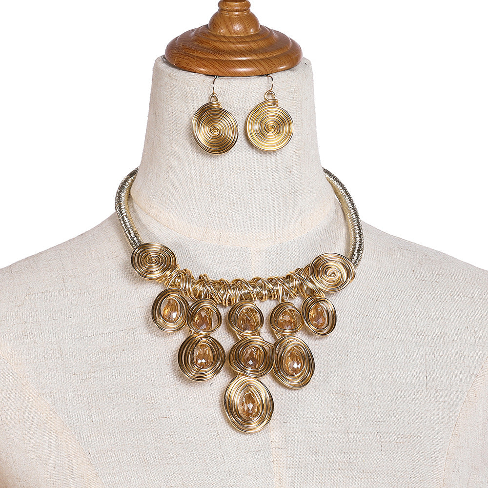 Extravagant Necklace Set from Europe and America, Tassel Woven Statement Necklace, Amazon's Latest Jewelry