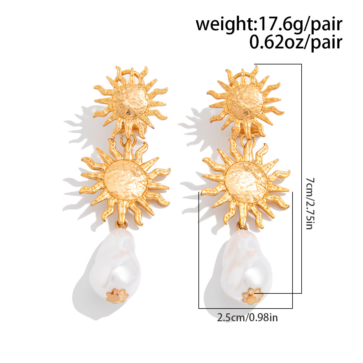 Planderful Vienna Verve Sunflower Fringe Earrings Bold Statement Pearl Leaf For Vintage Lovers