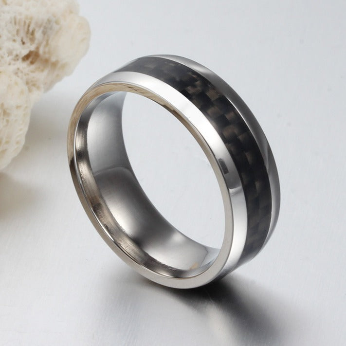 European And American New Carbon Fiber Men's Rings Wholesale