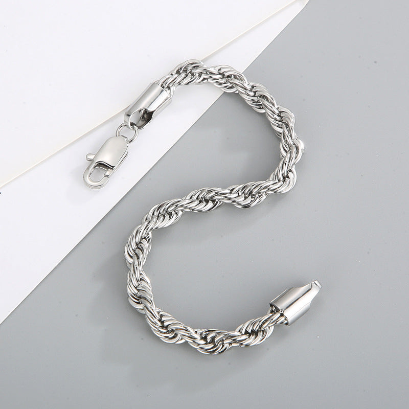 Titanium Steel – & Men's Buckle Twist Chain 4/6/8 Mm Twist Rope Chain Bracelet