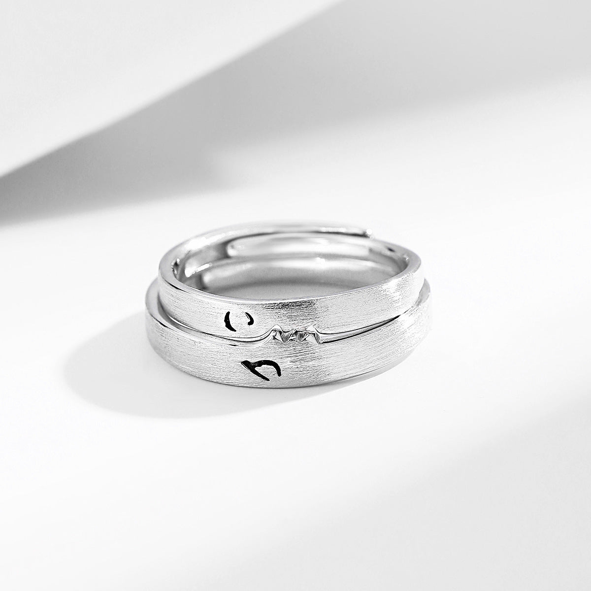 Planderful One Kiss Love Couple Ring Men Women Pair Sterling Silver Tide Niche Design Holiday Gifts