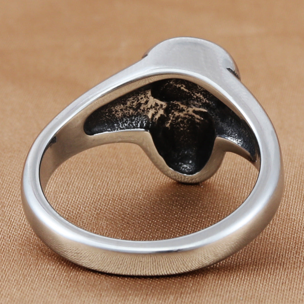 Personalized Retro Skull Ring for Men - Stylish Titanium Steel Accessory