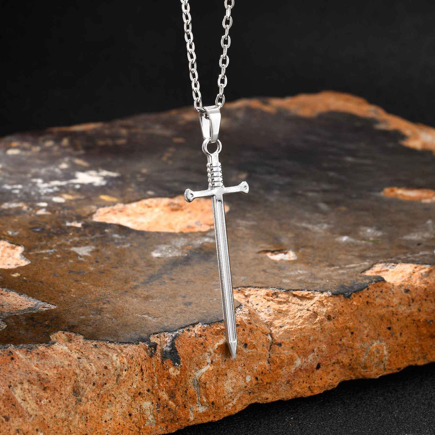 Planderful Sword Pendant Necklace Personalized For Men