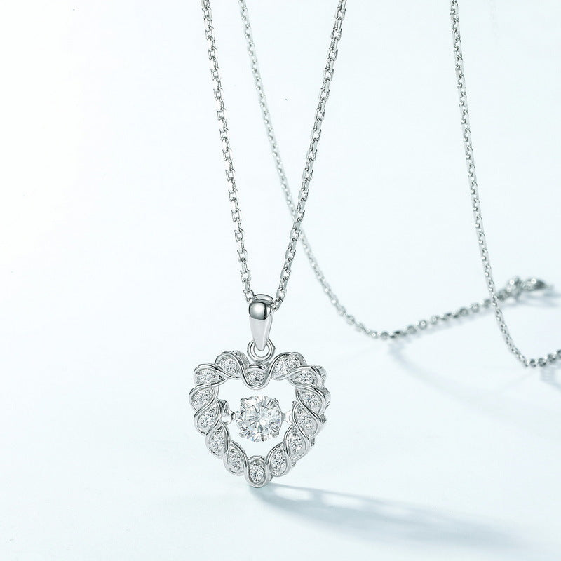 S925 Sterling Silver Moissanite Geometric Pendant Necklace