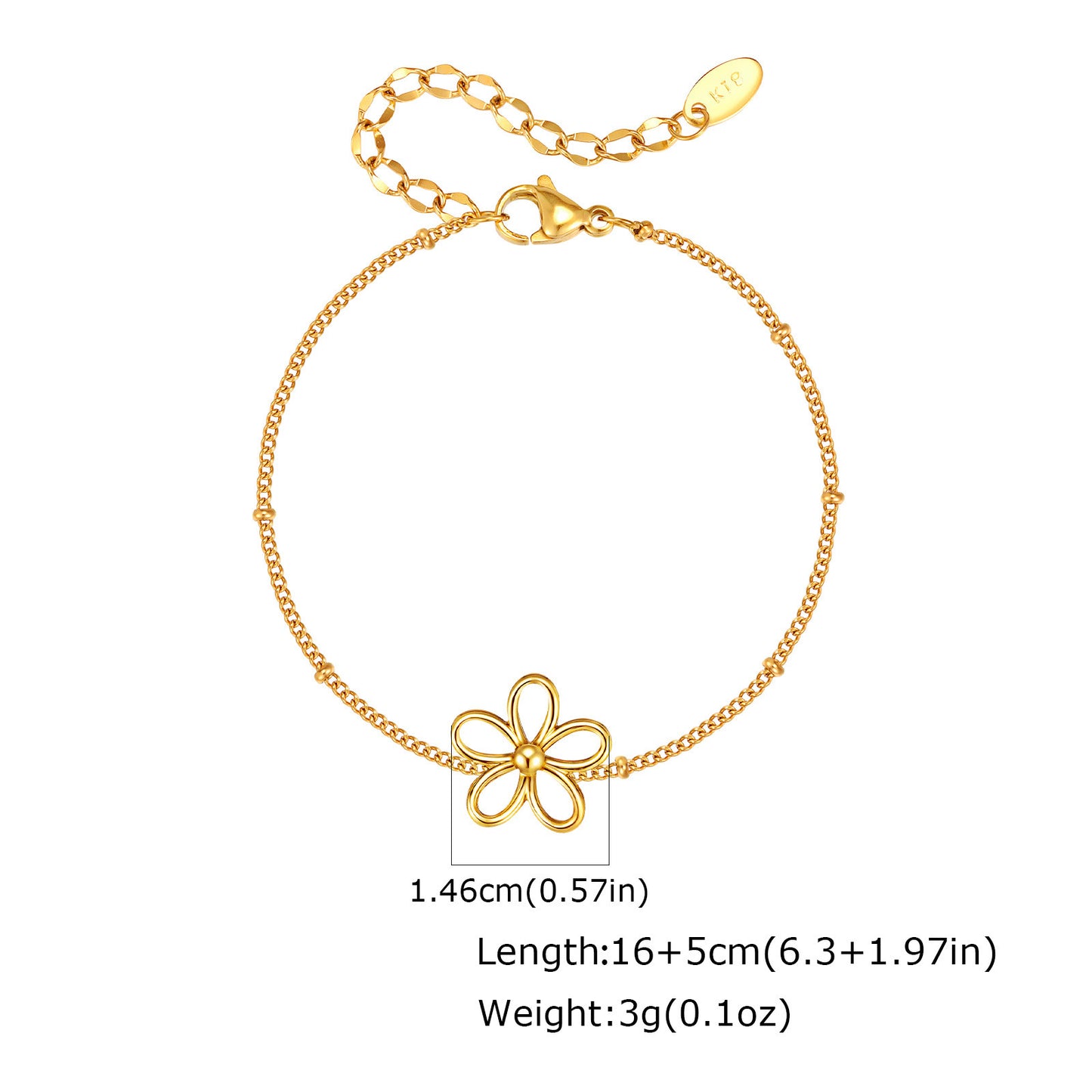 Stainless Steel French Elegance Romantic Commuter Flower Necklace Bracelet Bead Chain