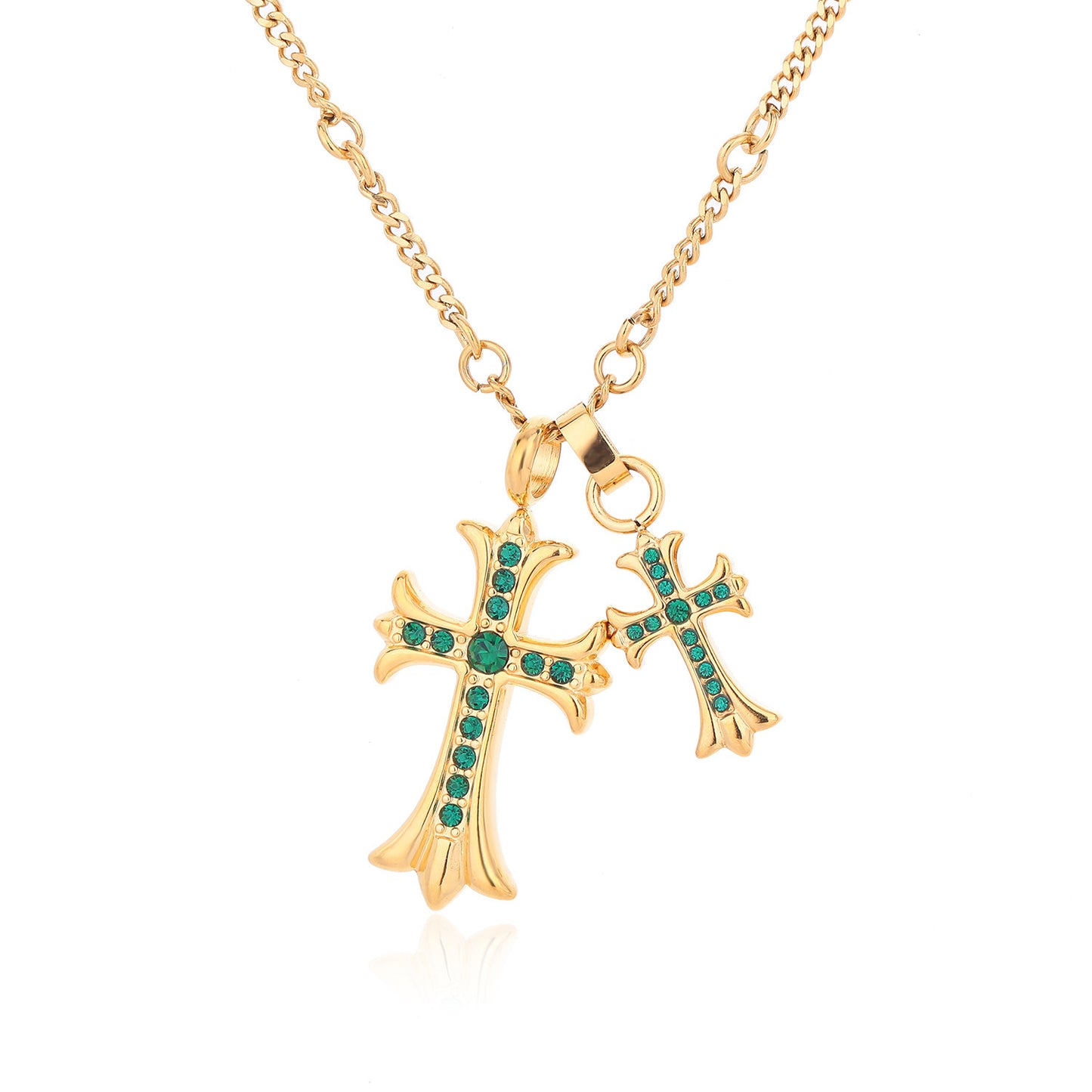 Planderful Jewelry Titanium Steel Necklace With Zircon